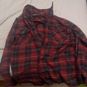 Molokai Surf Co Flannel Men’s Shirt Red Plaid